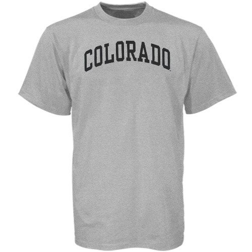 Buy Colorado Buffaloes Ash Arch Logo T-shirt by Football Fanatics