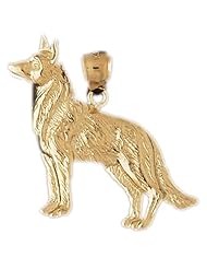Dazzlers Solid 14k Gold German Shepherd Dog Charm Pendant Available in three colors from jewelsberry (weights: 4.6 grams only)
