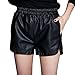 YMING Women's PU Faux Leather Elastic Waist Loose Shorts Or Skirt