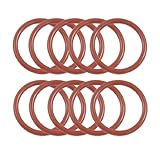 uxcell Oリングオイルシール　シリコン　ガスケット　ダークレッ　ド外径25mm内径20mm厚さ2.5mm　10個入り