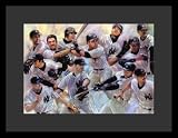 New York Yankees (Group in Action) Sports Gold Wood-Mounted Poster Print - 11