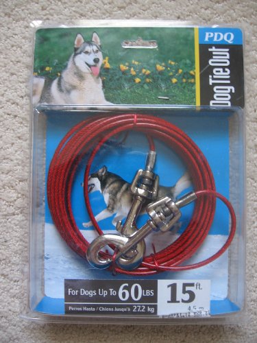PDQ DOG LEAD LEASH TIE OUT BY BOSS PET PRODUCTS INC 15' UP TO 60 lbs