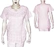 Lady Shirt Cotton Short Sleeve Top Blouse Chikan Embroidery Size M (ctop437)