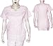 Lady Shirt Cotton Short Sleeve Top Blouse Chikan Embroidery Size M (ctop437)