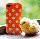 Designer Inspired ORANGE and WHITE Polka Dots Case For iPhone 4 in Retail Pkg