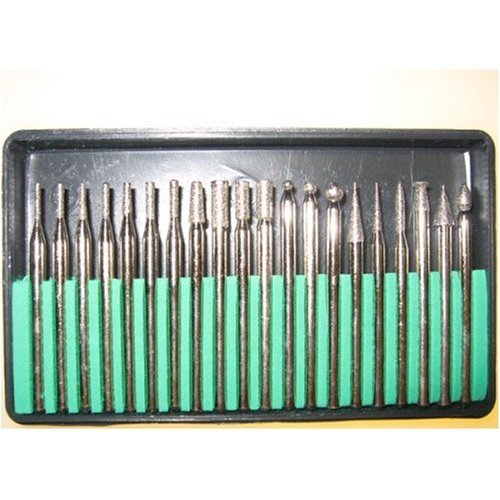 Pro-Quality 20-Piece Diamond-Point Bit Set for Dremel-type Rotary Tool - Glass, Stone, Ceramic