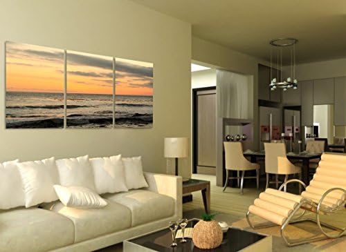 Yimei Art Canvas Wall Art Sea Sunset Modern Canvas Painting for Home Decor Prints on Canvas Giclee Artwork for Wall Decor 3pcs