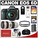 Canon EOS 6D Digital SLR Camera Body with EF 24-105mm L IS USM Lens with EF 70-200mm f/2.8L USM Lens + 32GB Card + Battery + Canon Case + Filters + Remote + Kit
