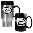 Arizona Diamondbacks MLB Stainless Steel Travel Mug & Black Ceramic Mug Set - Primary Logo