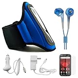 Blue Moisture Resistant Protective Neoprene Exercise Workout Armband with A ....