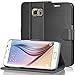 Samsung Galaxy S6 Wallet Case, VENA [vSuit] Draw Bench PU Leather Wallet Flip Cover with Stand and Card Slots for Samsung Galaxy S6 2015 Only (Not Compatible with Galaxy S6 Edge) (Black)