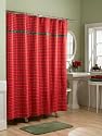Christmas Plaid Cotton Shower Curtain
