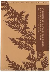 Eco-Friendly Diary Journal Nature Quote on Recycled Leather, Lined, 5 "x 7"