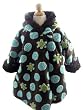 Corky And Company Girls Winter Coat Brown and Turquoise Polka Daisy Wrap Swing
