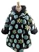 Corky And Company Girls Winter Coat Brown and Turquoise Polka Daisy Wrap Swing