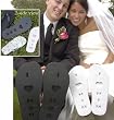 Ladies I Love Him Flip Flop Sandals, Makes a Great Honeymoon, Aniverssary, vacation or Valentines Gift !White flip flop sandals with clear straps and "love" words written in black on the footbed. Perfect for the Honeymoon, Beach wedding or a Bridal Shower gift.