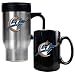 Washington Wizards NBA Stainless Steel Travel Mug & Black Ceramic Mug Set - Primary Logo by Great American Products