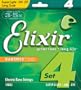 Elixir Strings Electric Bass Strings, 4-String, Super Light, Long Scale NANOWEB Coating