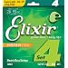 Elixir Strings Electric Bass Strings, 4-String, Super Light, Long Scale NANOWEB Coating