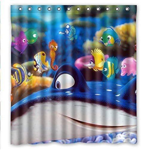 Cartoon Style Benthos Ocean Finding Nemo Waterproof Fabric Bathroom Shower Curtain 66" x 72" by Animal arms
