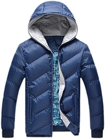 Yhting Men Fall & Winter Hooded Plain Anorak Outwear Tracksuit Jacket Coat XL Blue