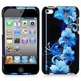 Blue Flower 2d Hard Snap-on Crystal Skin Case Cover Accessory for Ipod Touch 4th Generation 4g 4 8gb 32gb 64gb New By Electromaster