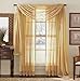 Elegant Comfort 2-Piece Sheer Panel with 2inch Rod Pocket - Window Curtains 60-inch Width X 84-inch Length - Gold