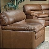 Santa Monica Feather Pillow Top Leather Chair By Coaster Furniture