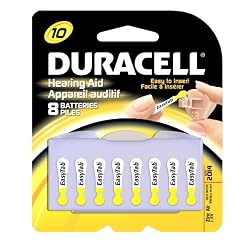 Duracell 1.4 Volt Zinc Air Hearing Aid Batteries Size 10 DA10B8 (8 Batteries)