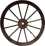 from KD & JAY 80cm/31 Burntwood Wooden Cart Wheel Garden Ornament