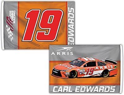 Carl Edwards #19 Deluxe 2-SIDED 2016 3x5 SIGNATURE Flag w/grommets Outdoor Banner Nascar Racing