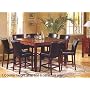 7pc Achillea Counter Height Pub Dining Table & Dark Parson Barstools Set