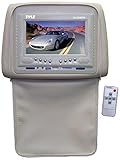 Pyle PL72HRTN Adjustable Headrests w/ Built-In 7'' TFT/LCD Monitor W/IR Transmitter & Cover (Tan)
