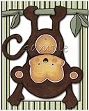 Little Mod Pod Monkeys - Nursery Art Prints (8"x10", Monkey 3)