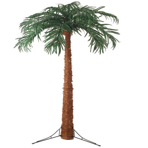 Lighted Natural Palm Tree with 300 Clear Lights – 7′