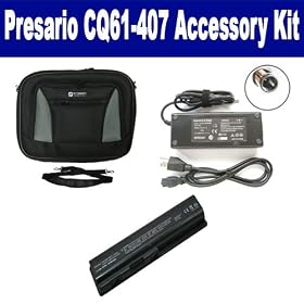 HP Presario CQ61-407CA Laptop Accessory Kit includes: SDC-32 Case, SDB-3330 Battery, SDA-3515 AC Adapter