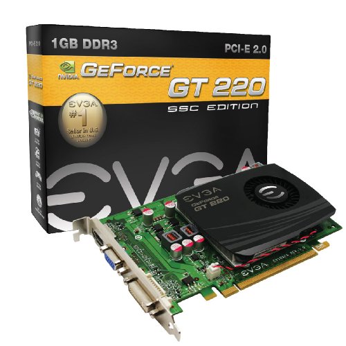 EVGA  GeForce GT 220 Superclocked 1024 MB DDR3 PCI-Express Graphics Card 01G-P3-1227-LR On Sale