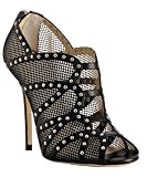 Jimmy Choo black studded fishnet 'Karina' booties