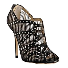 Jimmy Choo black studded fishnet 'Karina' booties