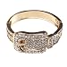 Stylish Lady Golden Strap Bangle Bracelet With Crystal Cuff Jewelry