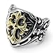 KONOV Jewelry Vintage Stainless Steel Biker Mens Cross Ring, Silver Gold