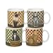 Sakura Country Kitties Mugs, Set of 4 in a Hat Box