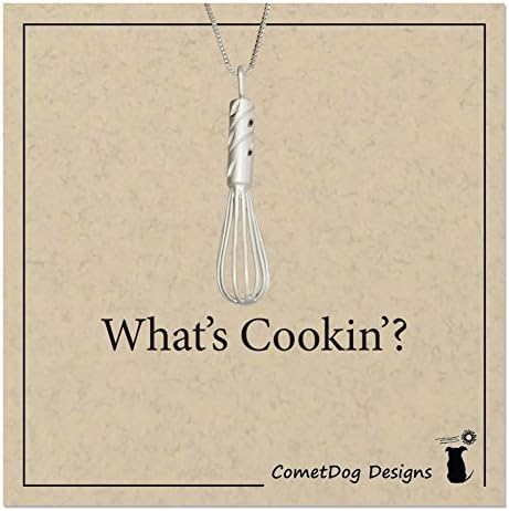 Sterling Silver 18 inch Kitchen Whisk Pendant Necklace