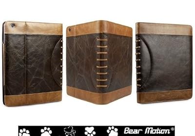 Bear Motion ® Luxury 100% Genuine Top Layer Buffalo Hide Vintage Leather Case for iPad 2 / iPad3 / the New iPad built-in Stand for Apple Ipad 3 (Latest Generation) Tablet - (Vintage Brown)