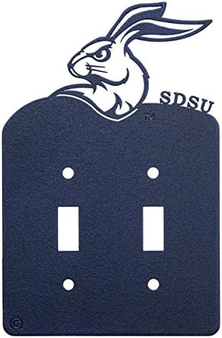 South Dakota State University Jackrabbits Double Light Switch Plate Cover - Dark Blue