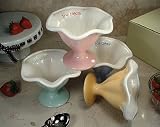 Set of 4 ceramic flared ice cream cups asst colors - D`Lusso Collections (Set of 72)