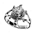 Sterling Silver Ring - Turtle - Face Height: 17mm - Band Width: 3mm - Size: 5-9