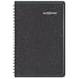 Weekly Appointment Book, Hourly Appointments, Nonrefillable, 4-7/8 x 8, Black