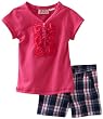 Young Hearts Girls 4-6x 2 Piece Floral Plaid Short Set