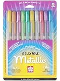 Sakura 57370 10-Piece Gelly Roll Blister Card Assorted Colors Metallic Gel Ink Pen Set